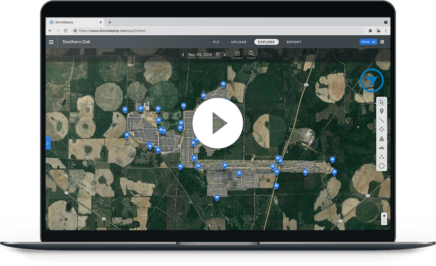 通过航空地图和3D模型，DroneDeploy自动化分析和报告，加快现场调查过程，标准化交付成果，减少工人进行检查的直接风险，并改善与利益相关方的合作。