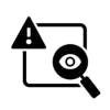 Magnifying glass with alert icon