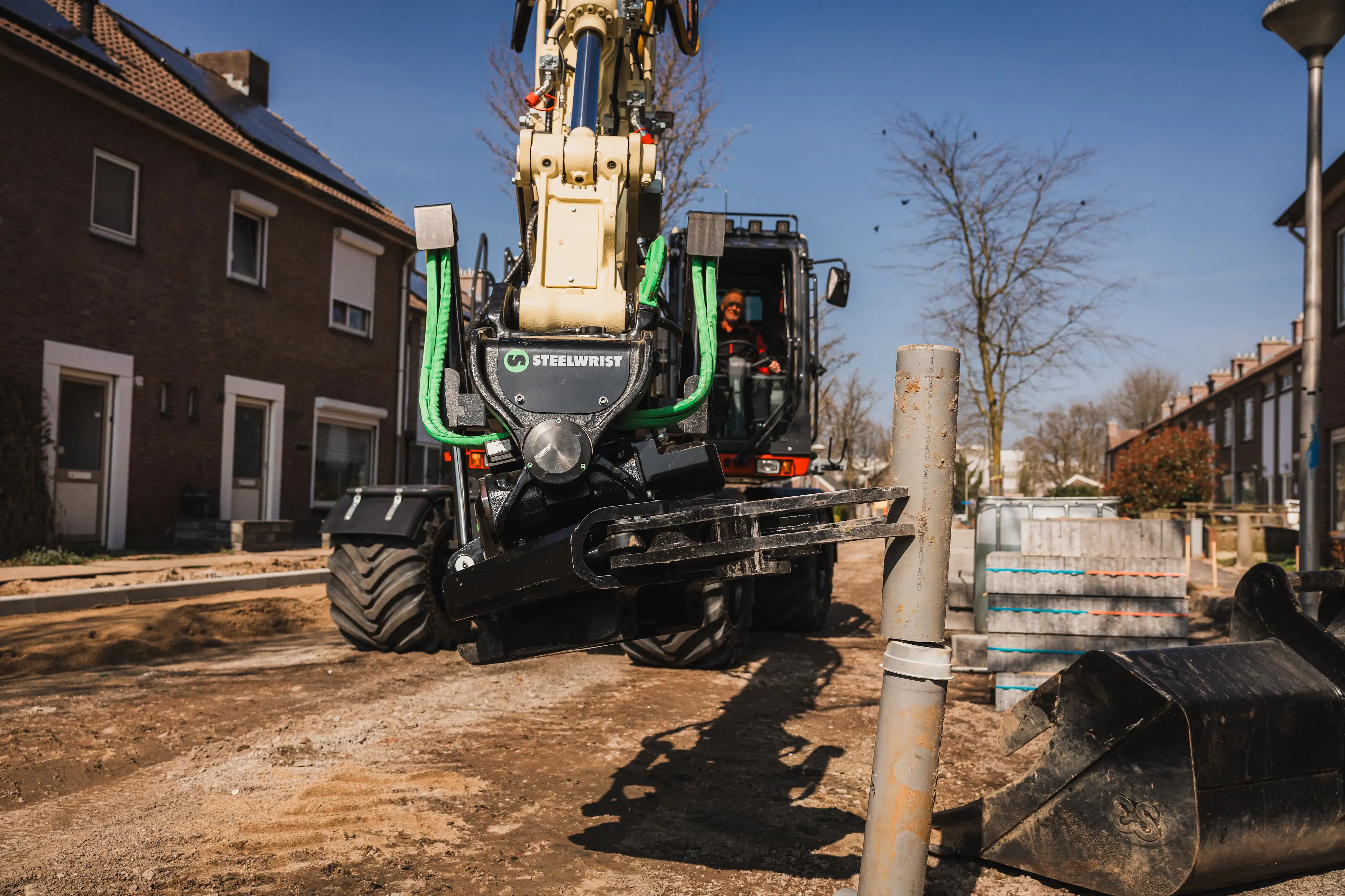 Draaikantelstuk voor graafmachines
