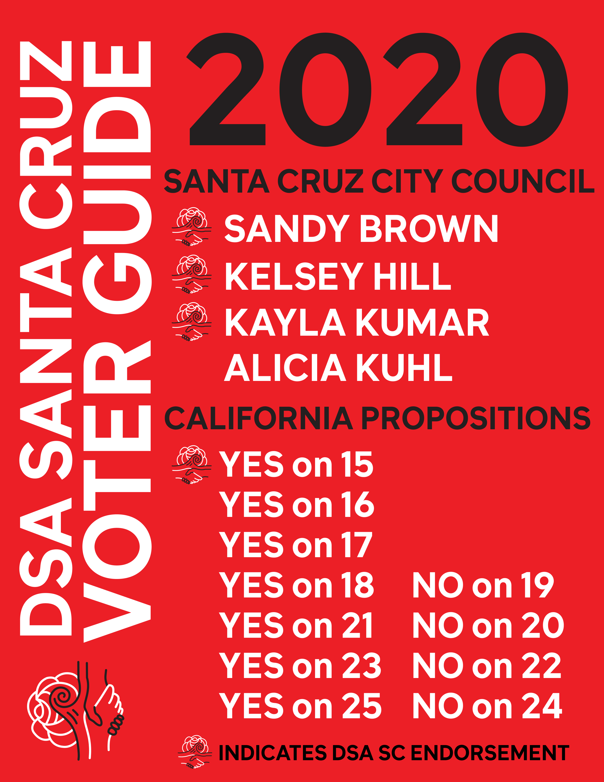 DSA Santa Cruz Nov 2020 Voter Guide