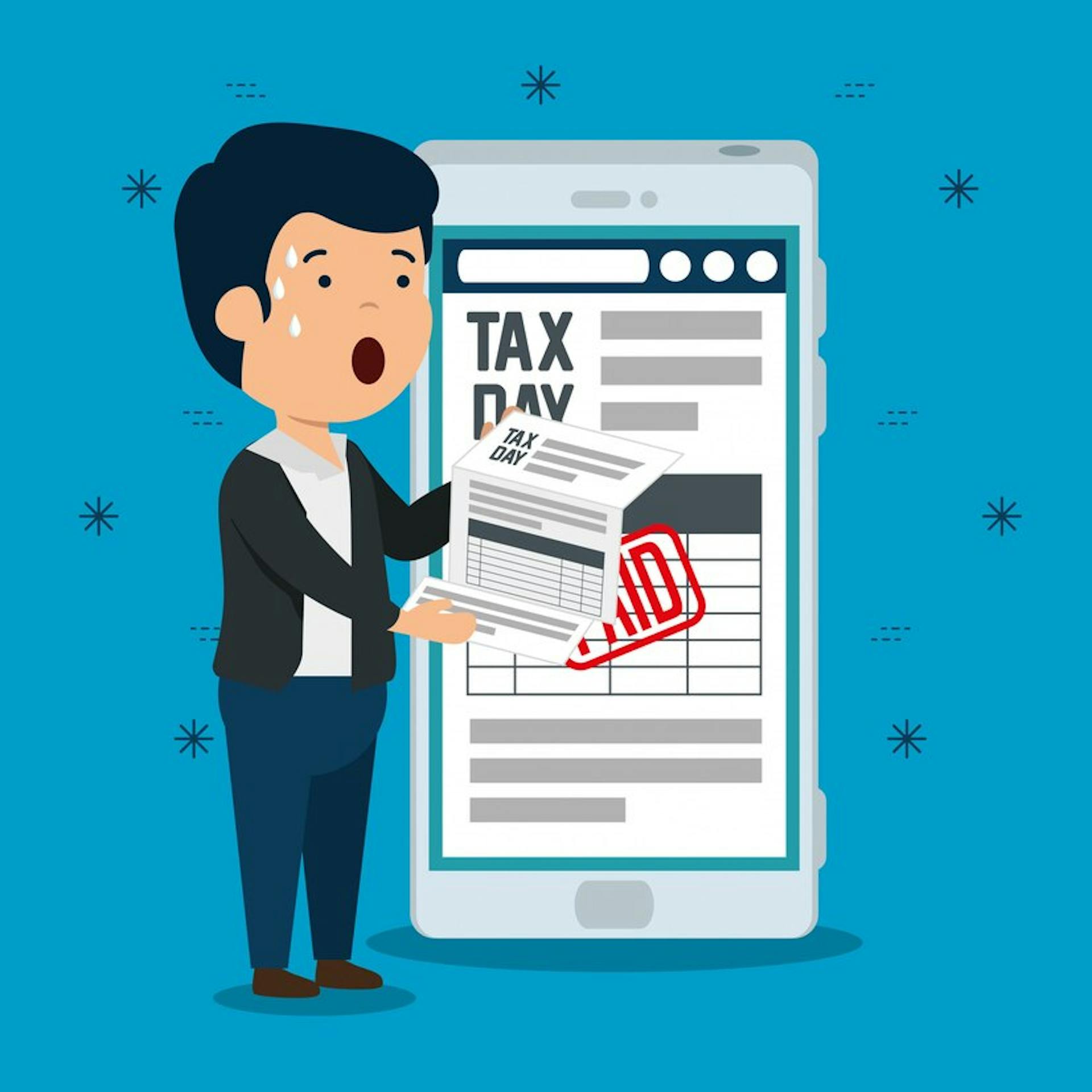Finance men with service tax report