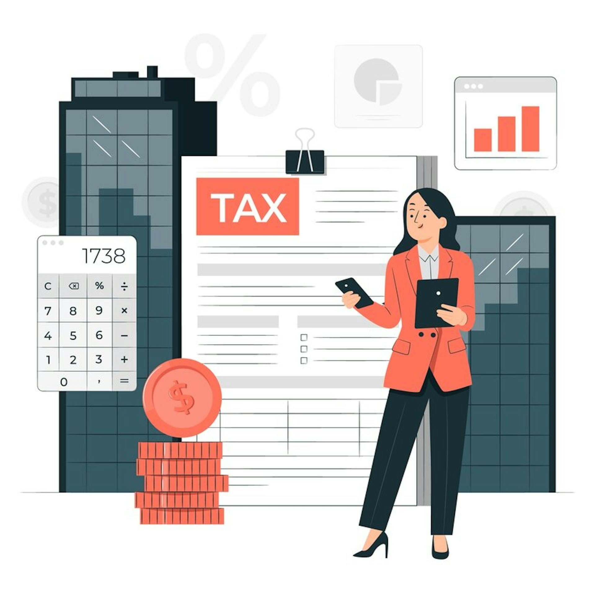 Corporate tax concept illustration