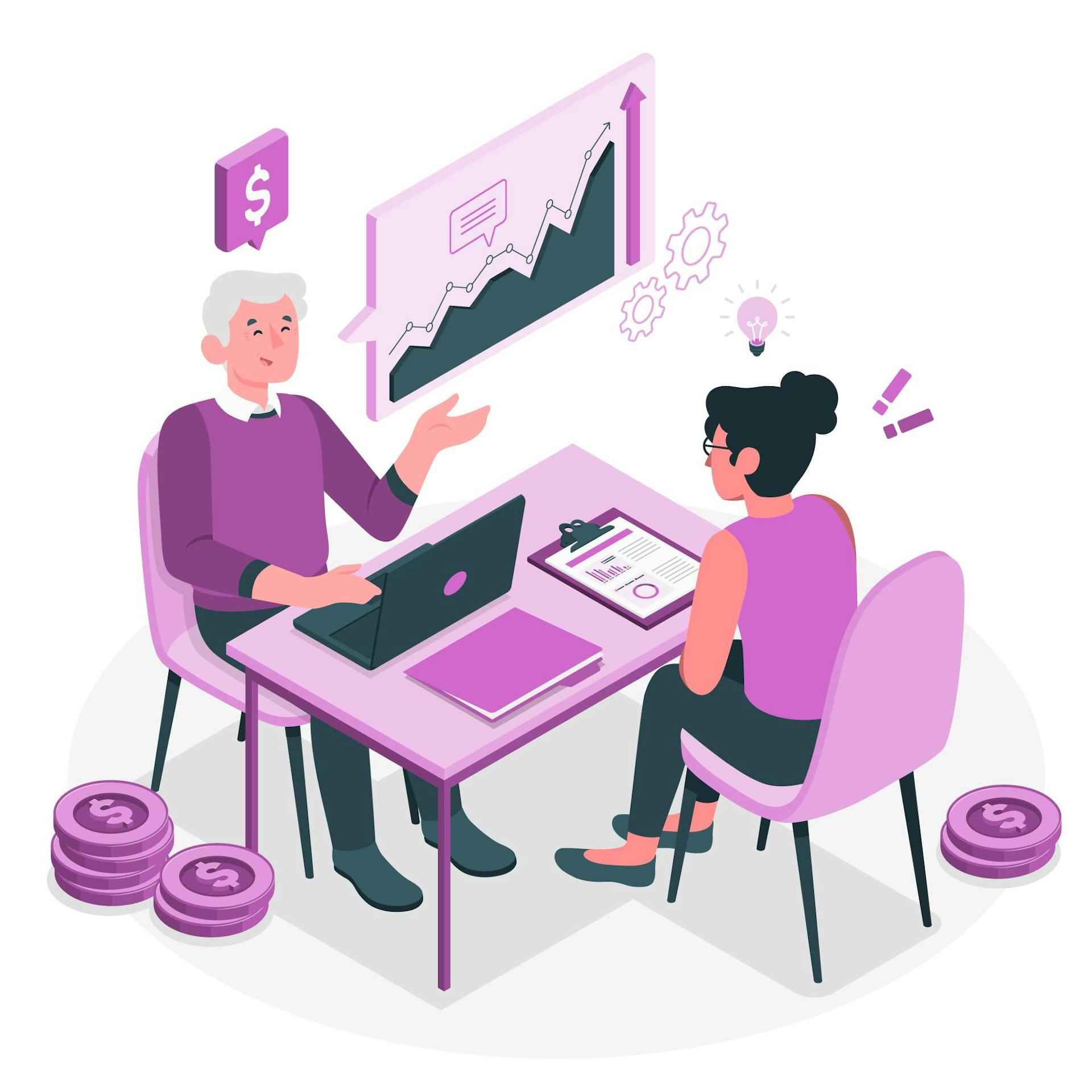 Accounting and financial consultation concept illustration