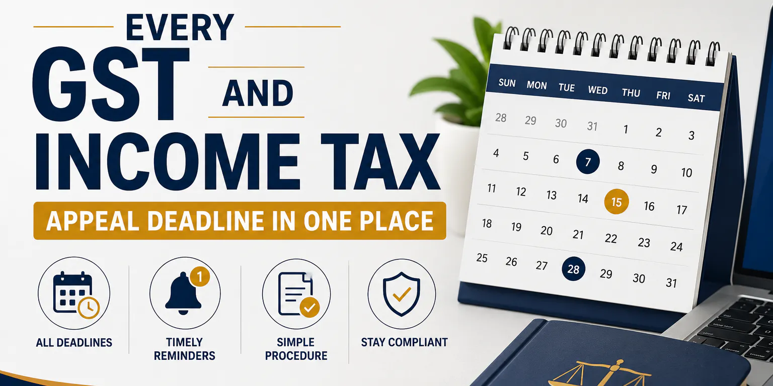 GST & Income Tax Appeal Deadlines: Full 2026 Checklist
