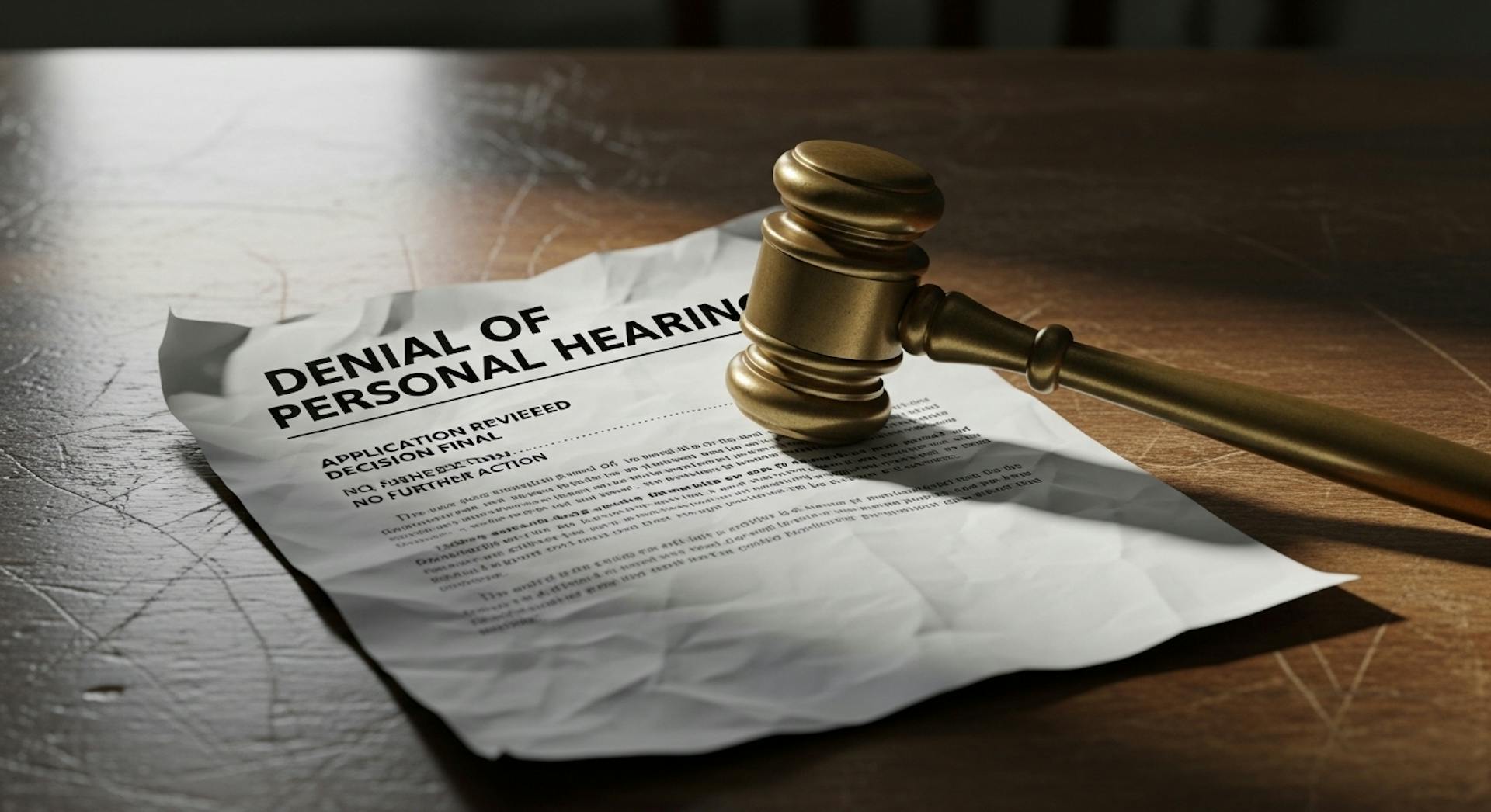 Denial of Personal Hearing