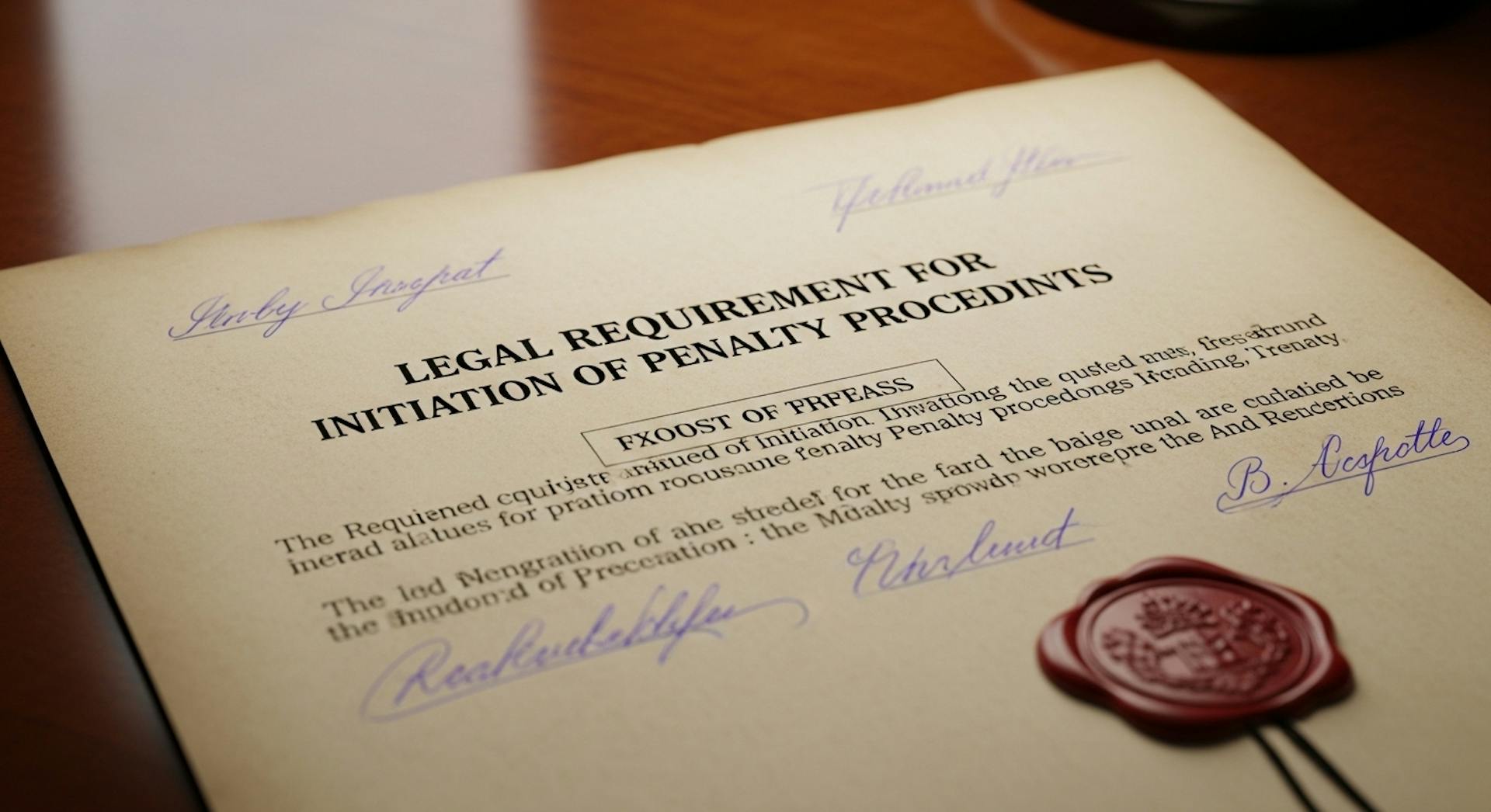 Legal Requirement for Initiation of Penalty Proceedings