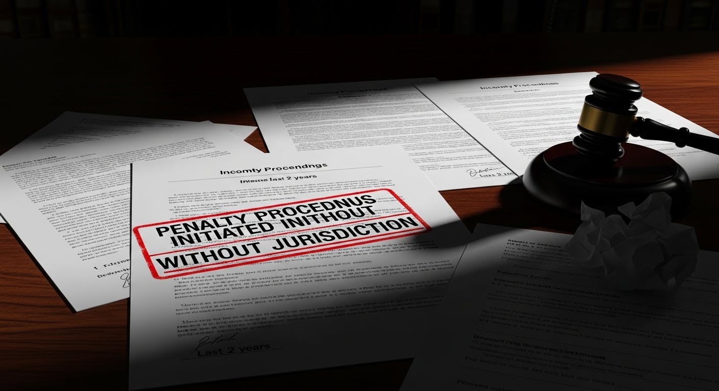 Penalty Proceedings Initiated Without Jurisdiction