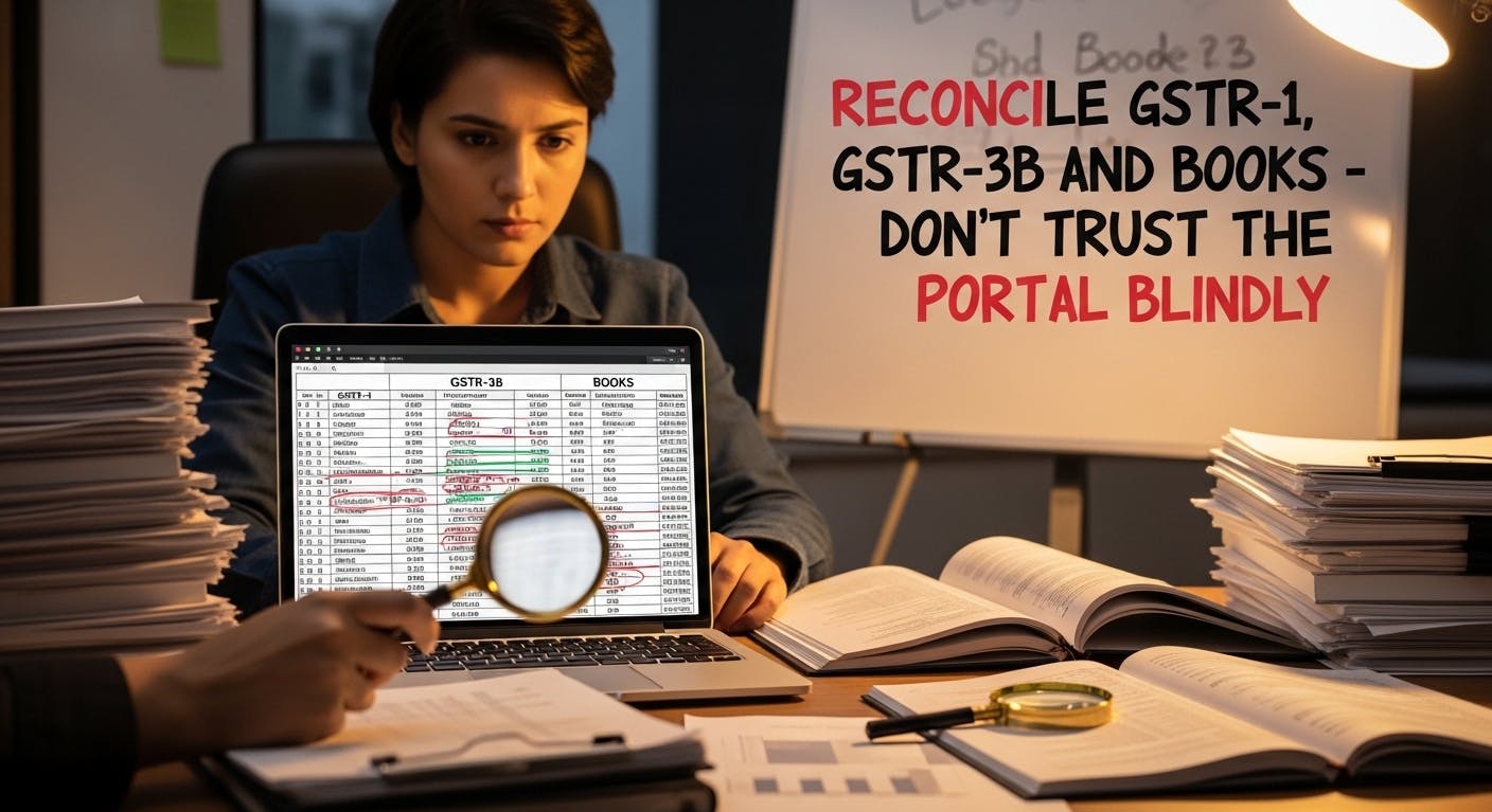 Reconcile GSTR-1, GSTR-3B and Books - Don’t Trust the Portal Blindly