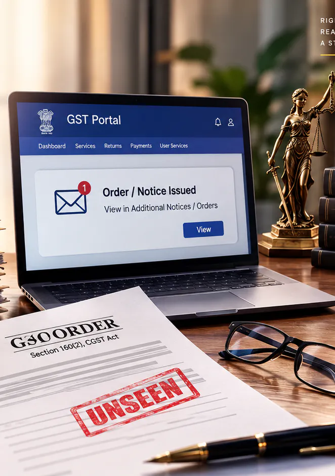 GST Order Nobody Saw: Section 160(2) & Portal Notices