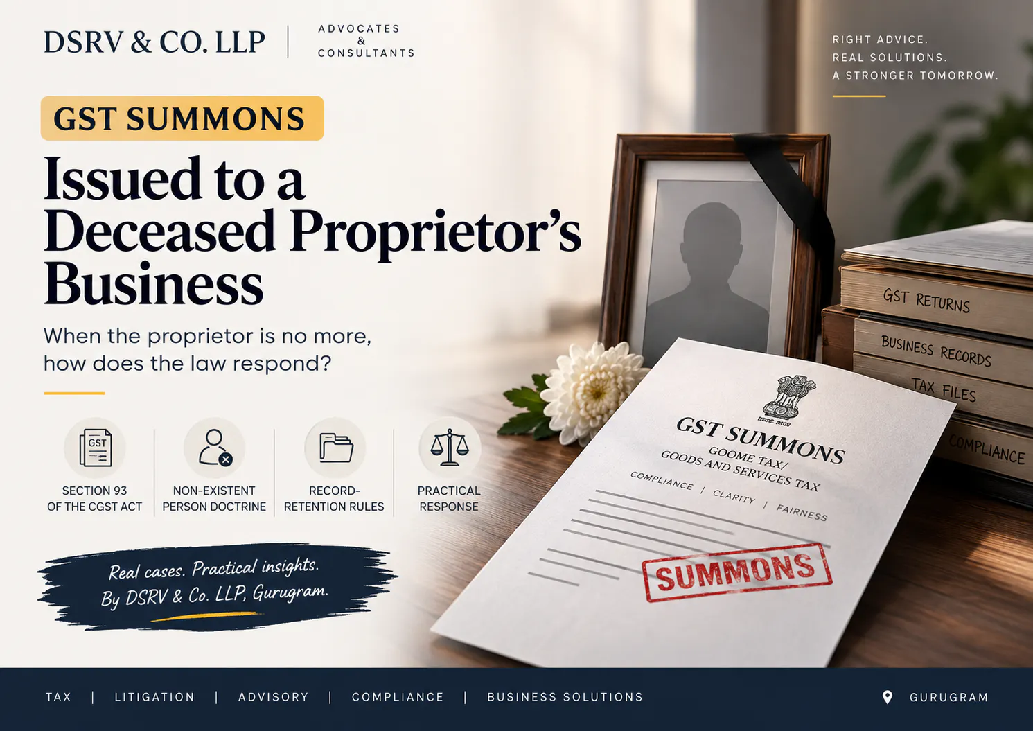 GST Summons Issued to a Deceased Proprietor's Business
