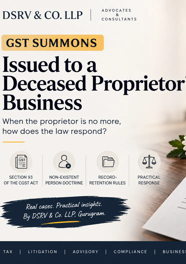 GST Summons Issued to a Deceased Proprietor's Business