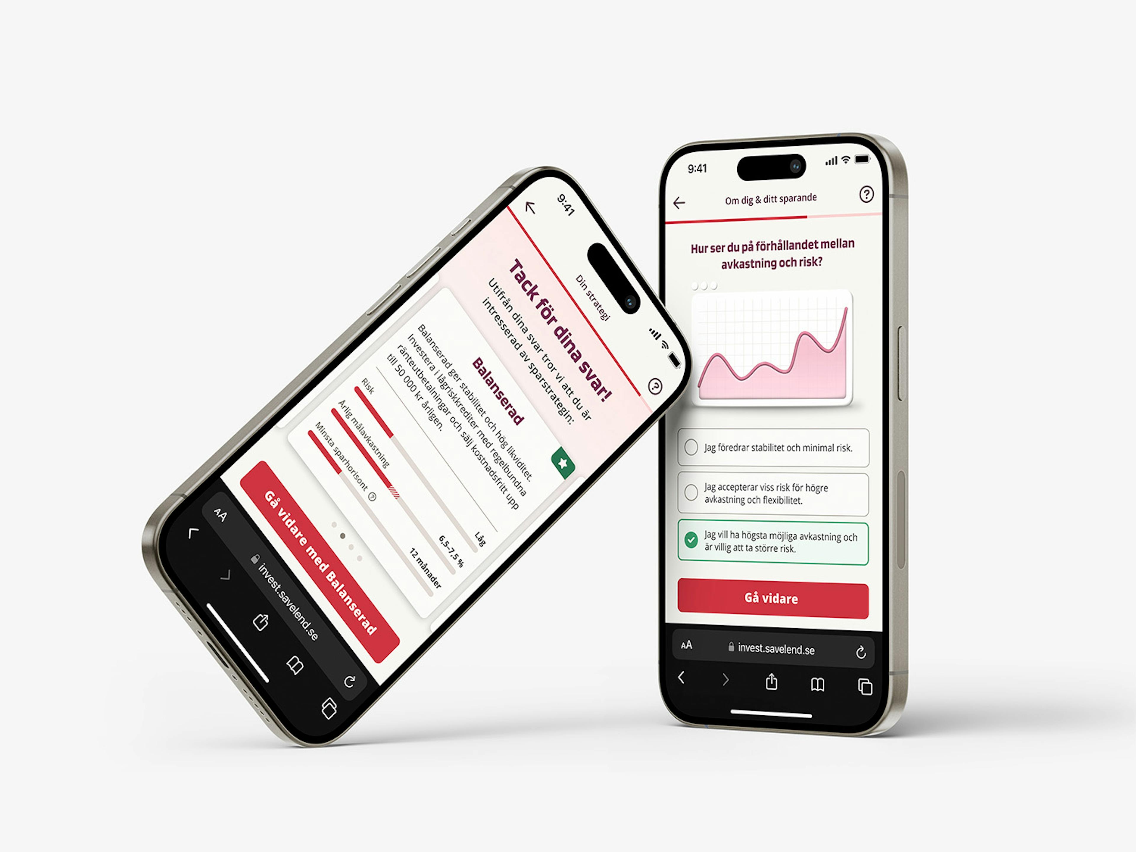 Closeup shot of an iphone showing the onboarding process for SaveLends P2P platform