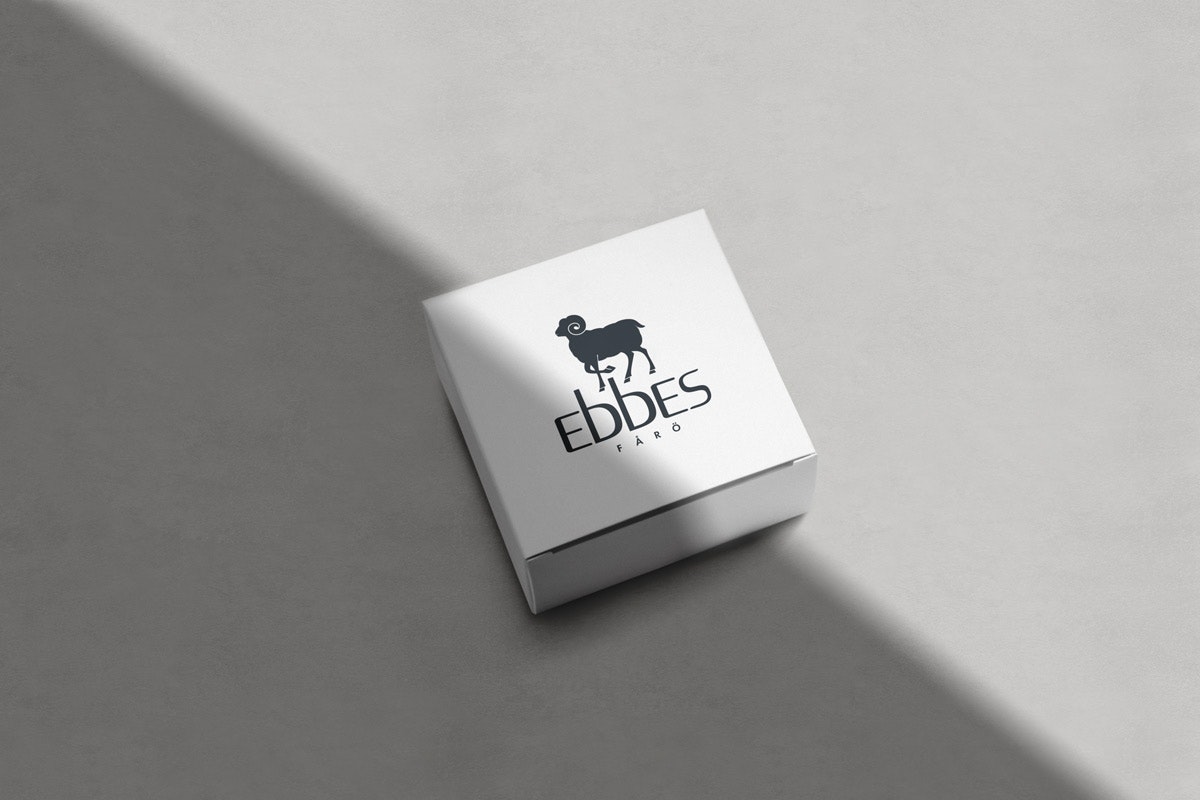 A white box with Ebbes logotype on the top