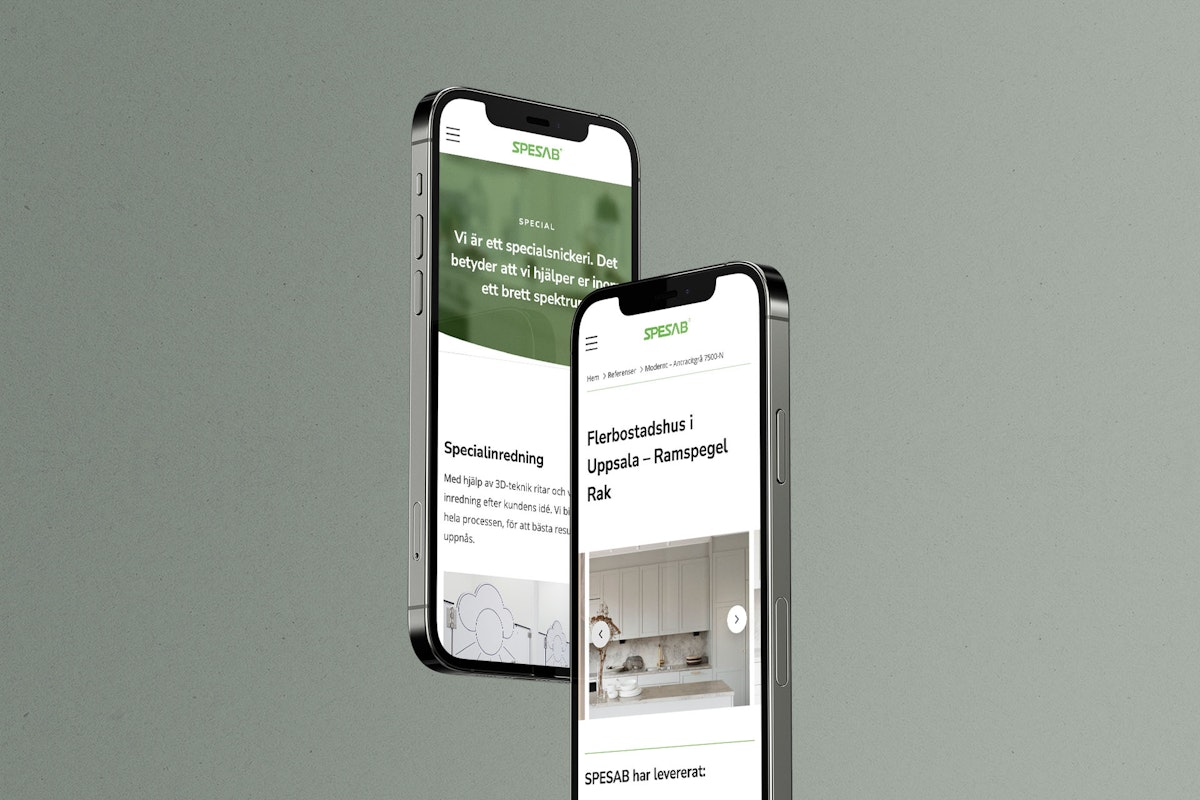 Iphone screens of Spesab's website