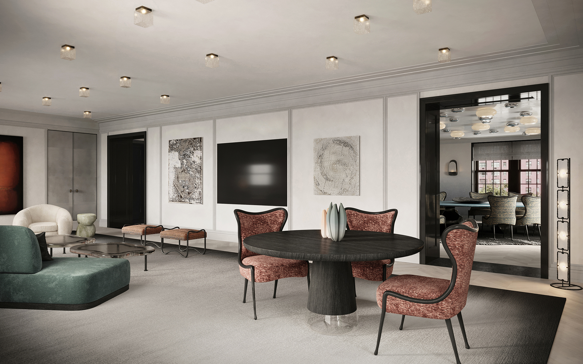 living room opposite view, Park Avenue Residence