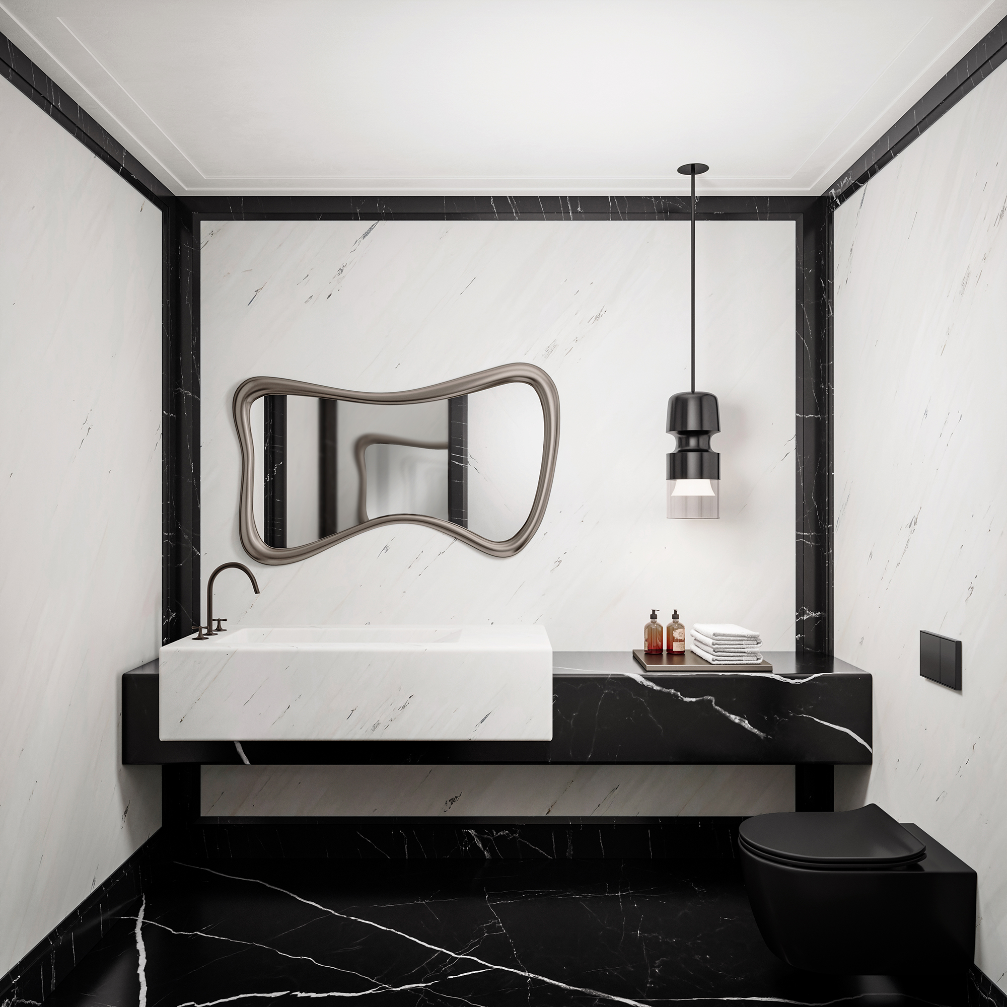 Powder room rendering, Park Avenue Residence