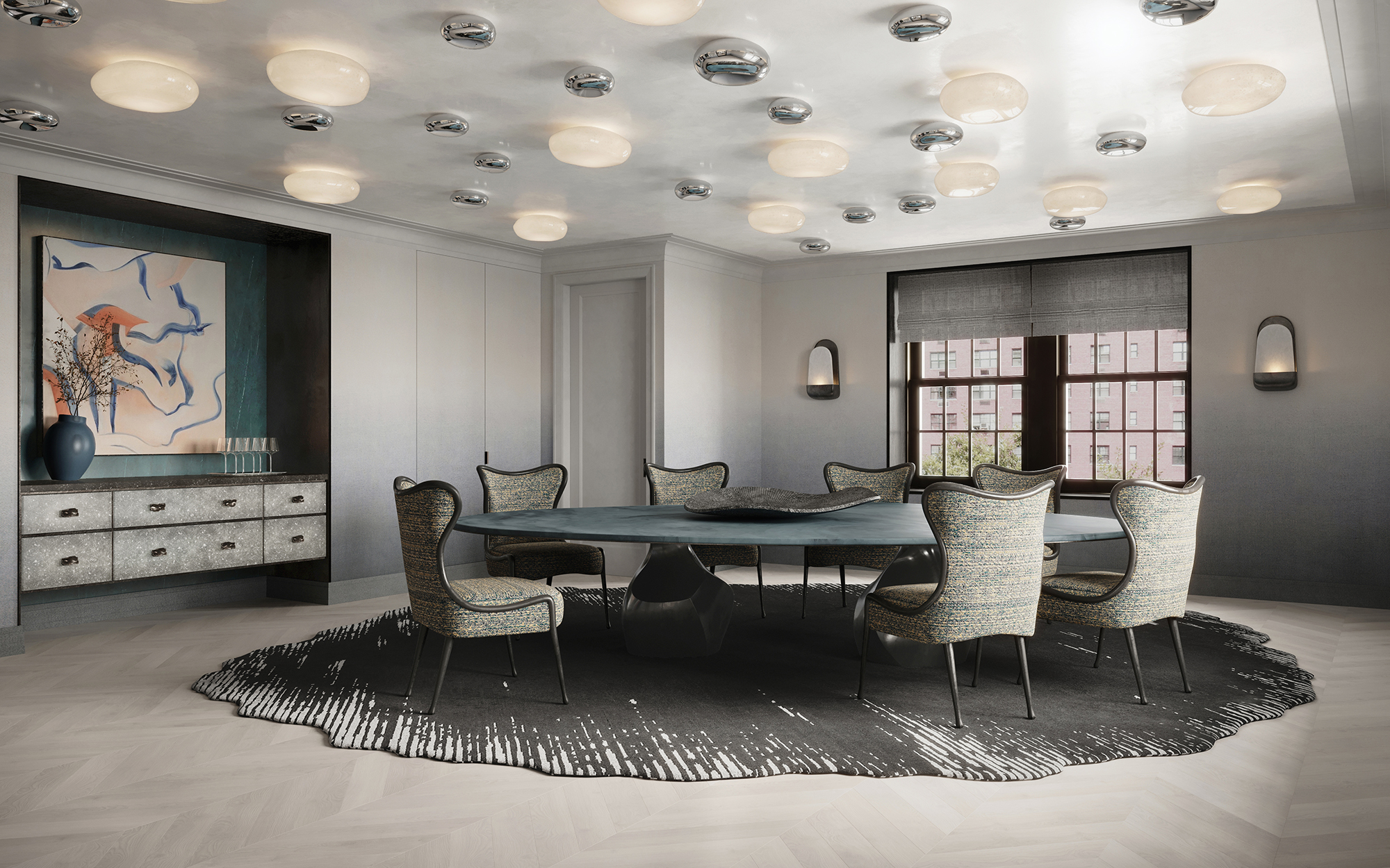 Park Avenue Residence, dining room rendering