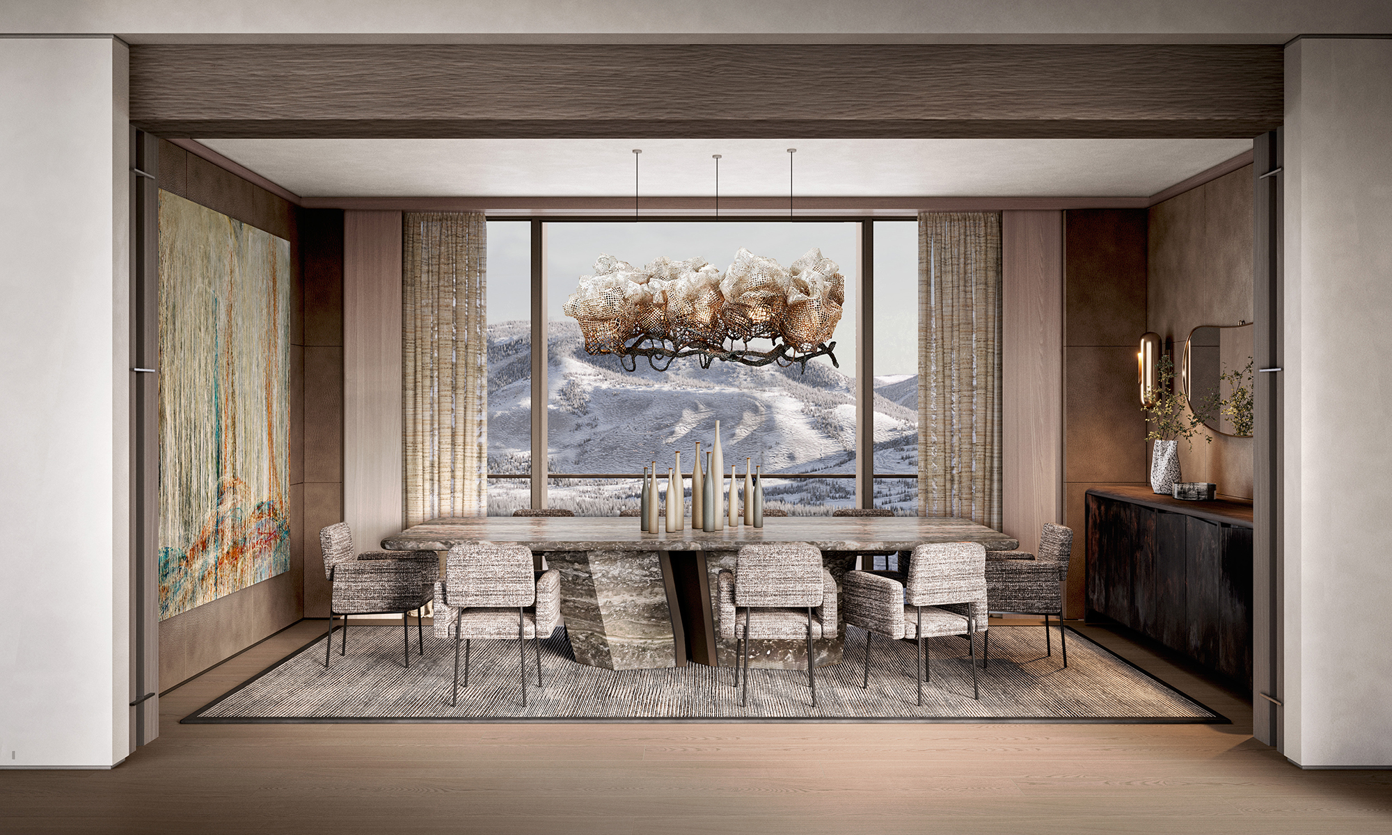 Aspen House rendered dining room
