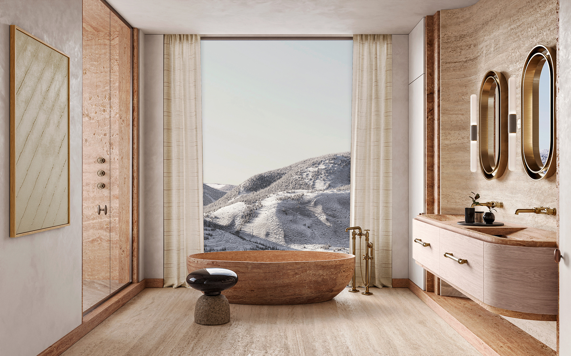 Aspen House primary bedroom 2 bath