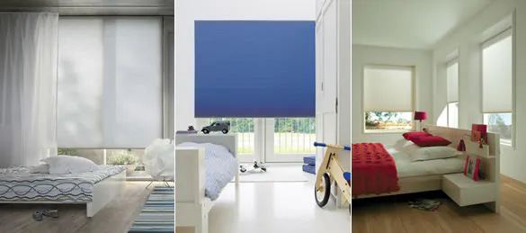 Duette® honeycomb blinds in various bedrooms of various colours 