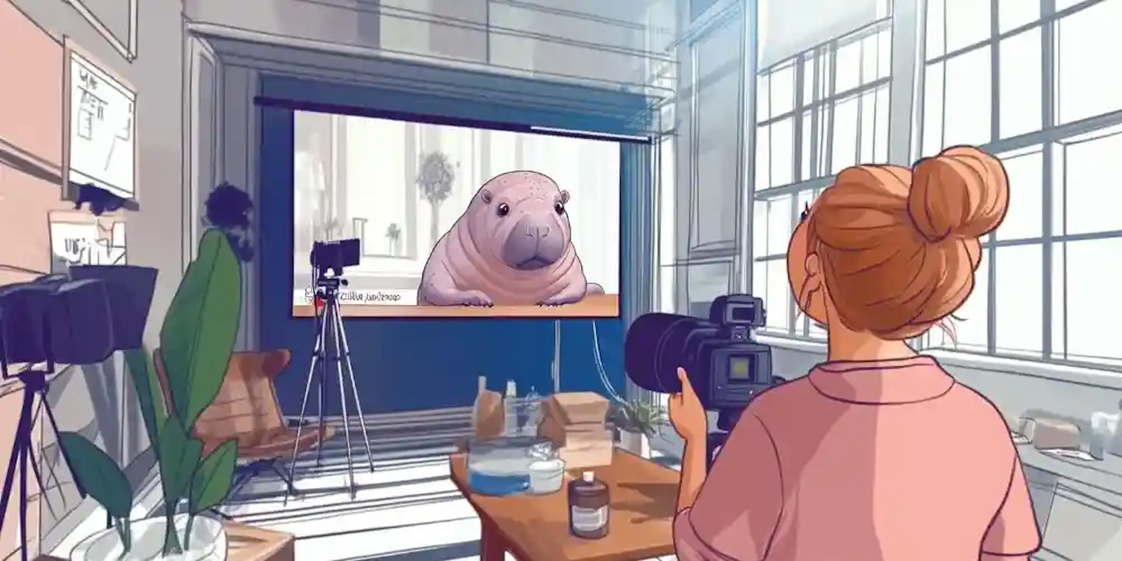 Manatee being interviewed