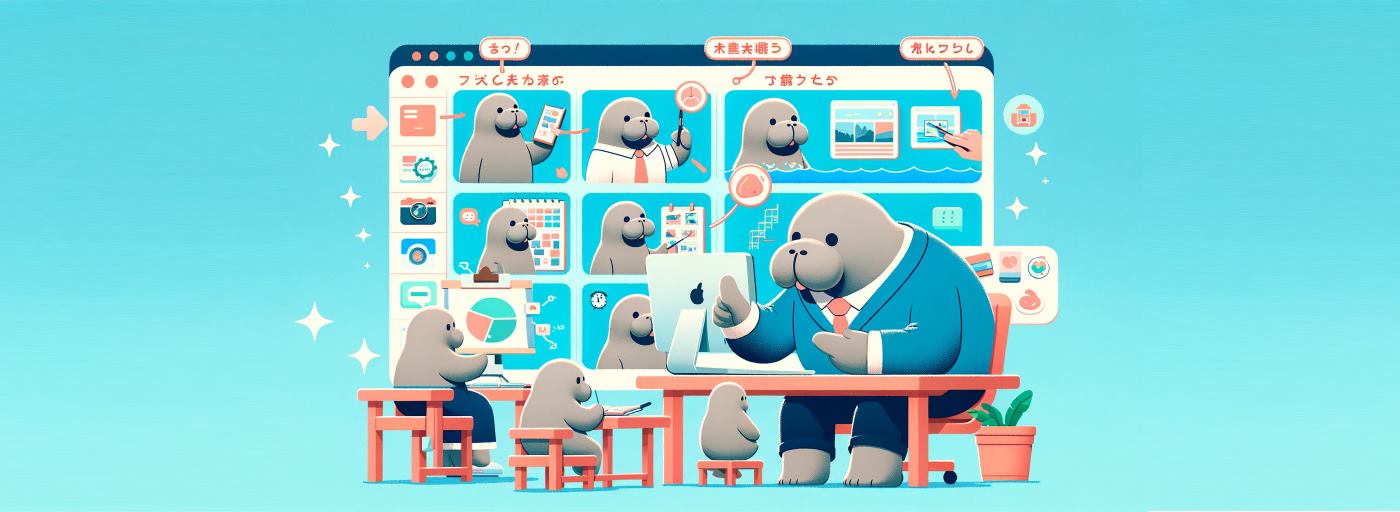 Manatee teaching small ones