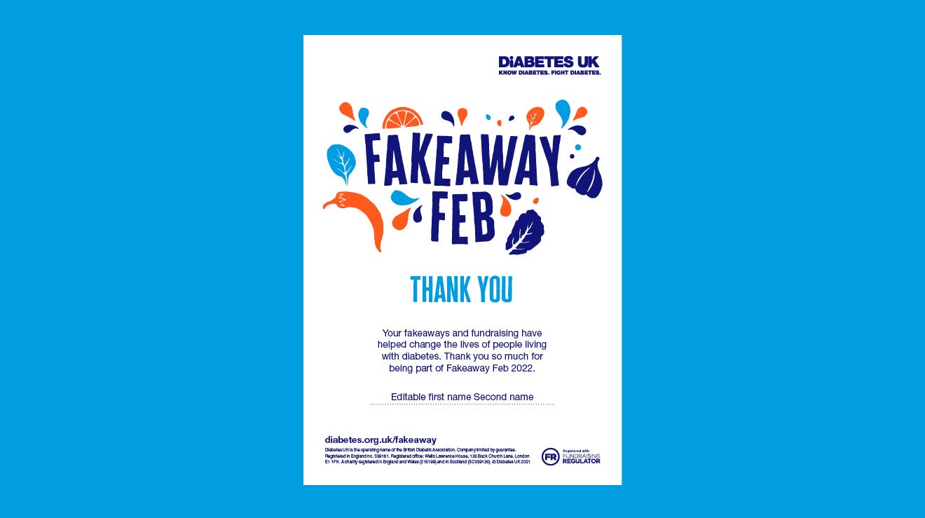 Your Fakeaway Feb certificate