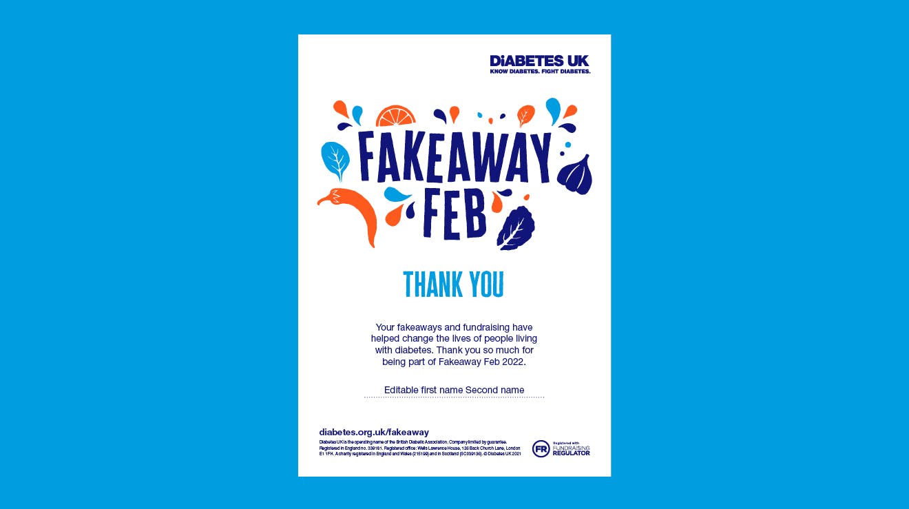 Your Fakeaway Feb certificate