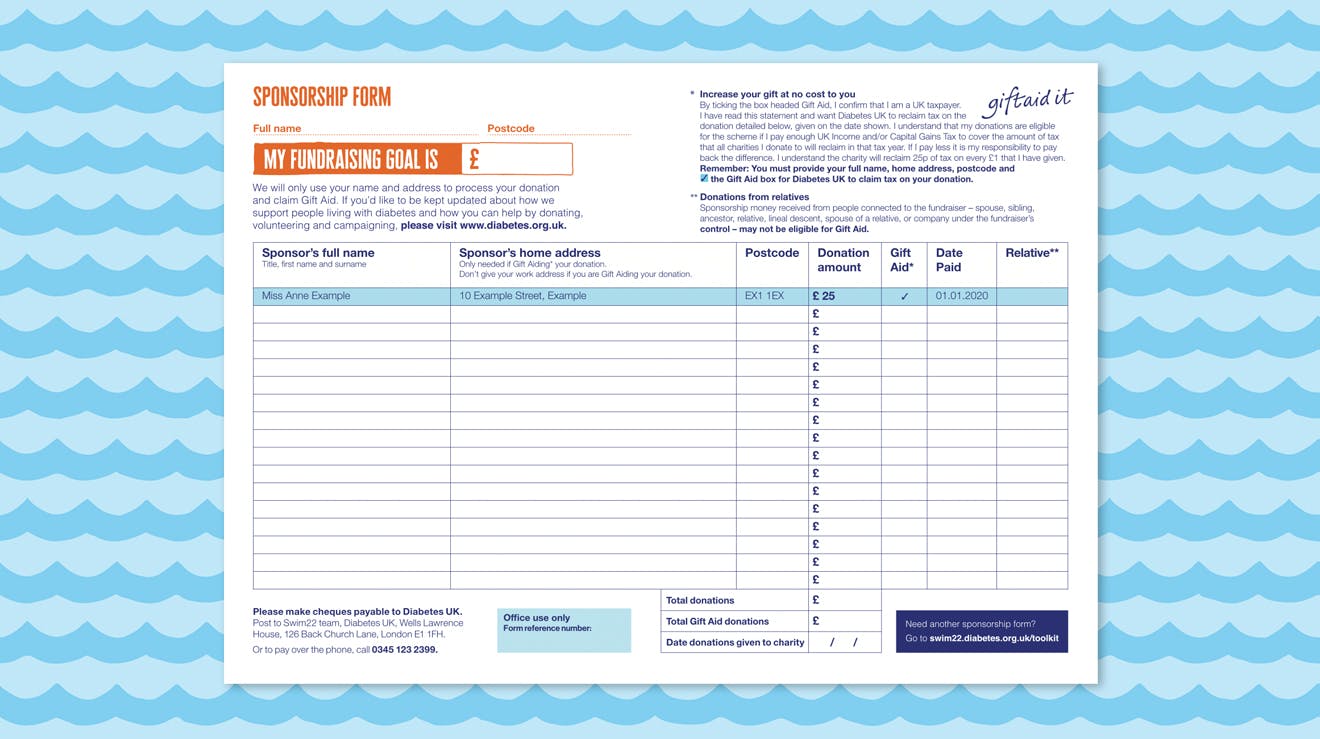 Swim22 Sponsor Form