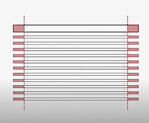 2. Once your brackets are in place, measure the distance between them to find the length your blind needs cutting down to. For the best look, we recommend removing equal amounts from both ends of the blind so that the blind is symmetrical. 