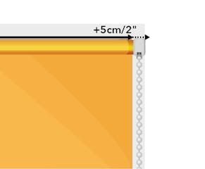 For roller blinds add a further 5cm/2" to the width of the window to allow room for the operating mechanism. This is to allow for room for the brackets that sit outside of the fabric and ensures optimum coverage.