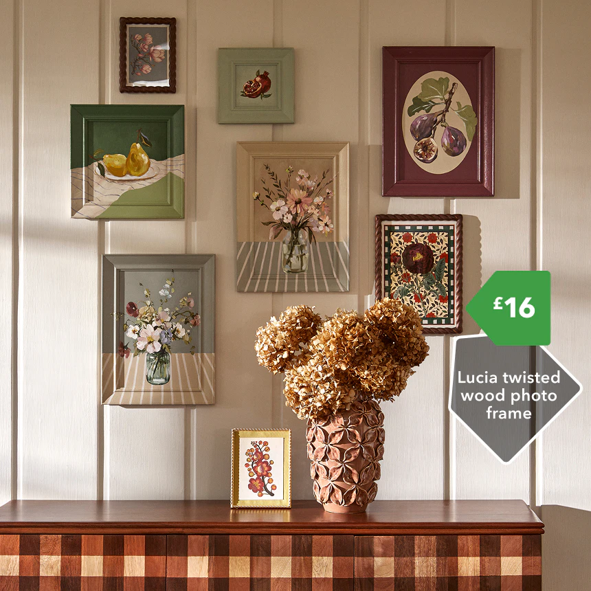 Lucia twisted wood photo frame £16