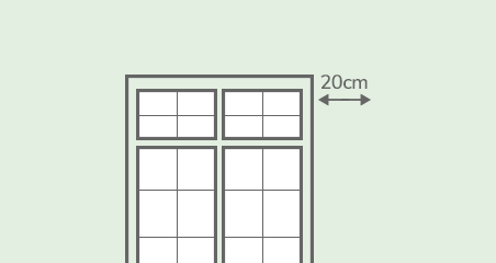 2. Add 40cm to your measurement (20cm either side) to allow for curtain gathering, brackets and finials. This added width will also give you the best coverage for blocking out unwanted light – this will be especially useful if you are hanging Blackout curtains.