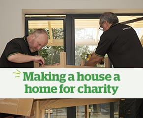 We're delighted to be supporting Reach, a registered charity working with people who have learning disabilities in Nottinghamshire, on their innovative one-of-a-kind housing project. In just a few days, Dunelm colleagues delivered, unpacked and built 114 pieces of furniture to transform the house into a real home, ready to welcome 12 new tenants.