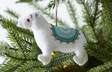 Festive Folk Polar Bear Tree Decoration