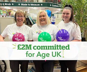 Dunelm is proud to be supporting Age UK to create communities that feel like home for older people. For too many older people in the UK right now, home just isn’t home. For many, it’s a struggle to just survive. Home doesn’t feel like home when you can’t afford to put the heating on or get food in the fridge, yet 2.1 million older people live in poverty and are amongst those worst hit by the cost of living crisis. Older people have the right to feel valued, feel included, and feel the joy of being truly at home. Which is why Dunelm is supporting Age UK over the next three years aiming to raise at least £2 million.