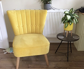 dunelm yellow velvet chair