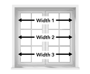 Measure the width inside the window recess at 3 points, the top, middle and bottom. Your windows may not be a consistent size along the width, so it’s important to do this and take the smallest measurement as your guide.