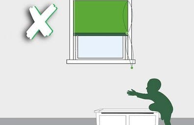 Do not put other furniture near a window blind, as children love to climb.