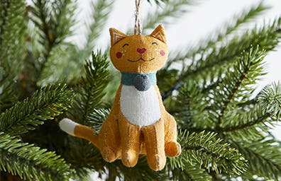 Festive Folk Cat Tree Decoration