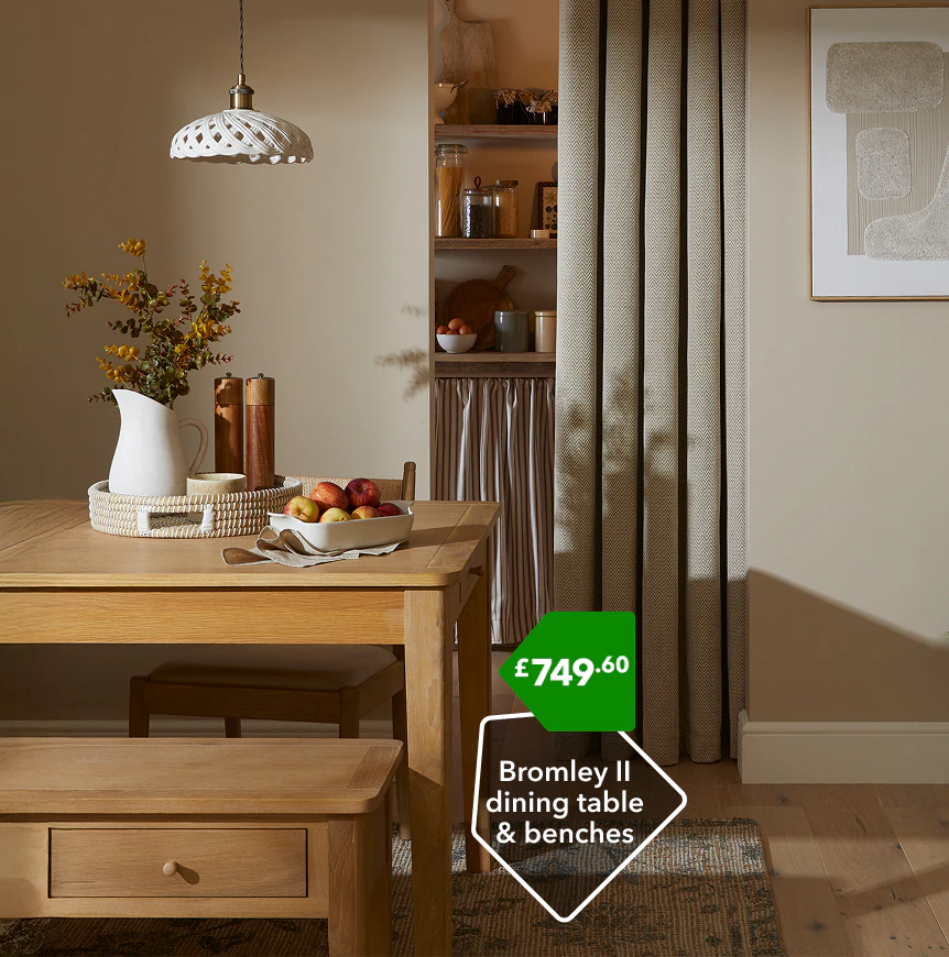 Bromley II dining table & benches £749.60