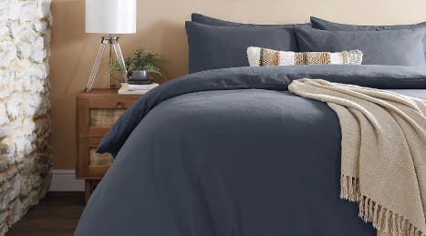 "Cooling cotton bedding in a calming colorway is essential"