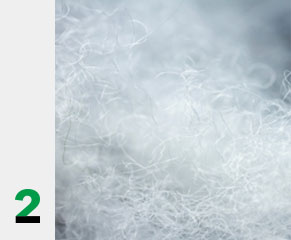 Textiles are thoroughly sorted before chopping them into fine pieces.