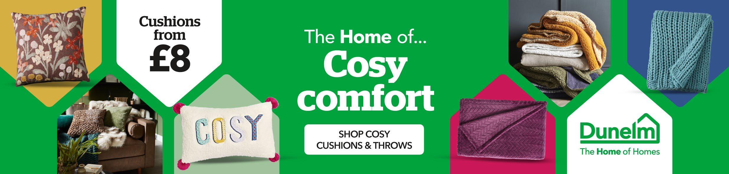 Cushions Available in all Patterns, Sizes & Materials Dunelm