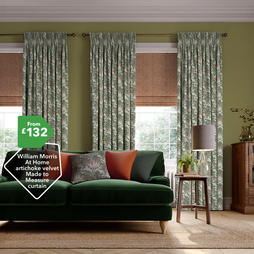 William Morris At Home artichoke velvet Made to Measure curtain