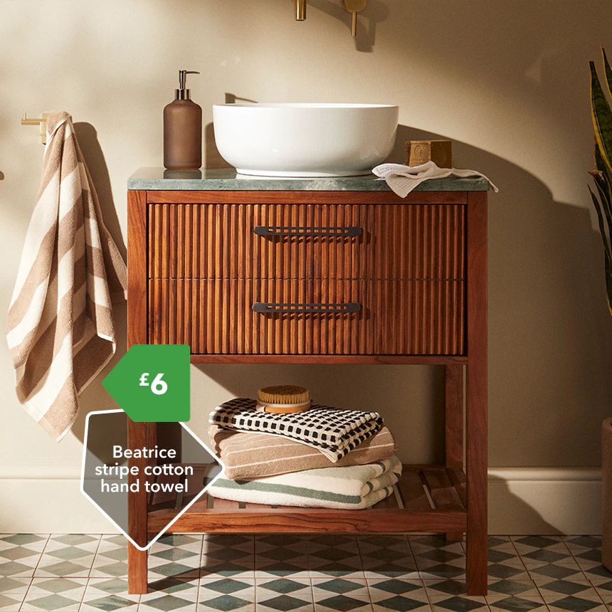 Beatrice stripe cotton hand towel £6