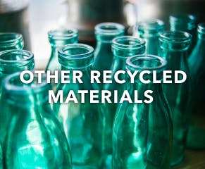 We use other recycled materials such as ceramics, glass and mixed fibres – a recycled cotton and polyester blend – in some of our Conscious Choice products, too. The benefits include less energy use, for instance in the production of recycled glass compared to virgin glass.