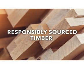 Our responsibly sourced timber is certified by either the Forest Stewardship Council (FSC) or the Programme for Endorsement of Forest Certification (PEFC). These standards support forest conservation, biodiversity, soil and water protection. They can be applied to a wide variety of materials, from solid and processed woods to rubber, cork and rattan.