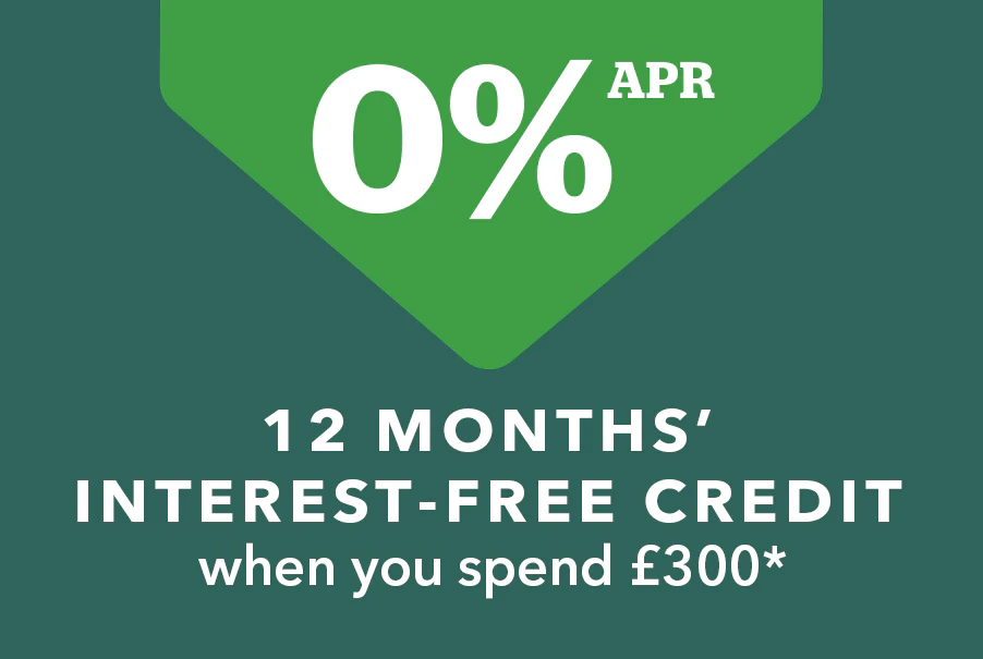 12 months interest free credit when you spend £300*