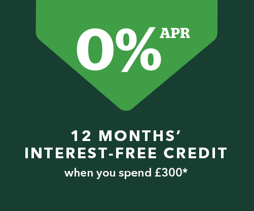 12 months interest free credit when you spend £300*